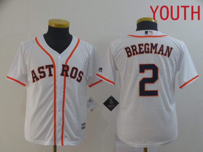 Youth Houston Astros #2 Bregman White MLB Jerseys->youth mlb jersey->Youth Jersey